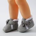thumbnail image 4 of CAICJ98 Newborn Baby Boys Girls Cotton Winter Warm Snow Boots Soft Sole Prewalker Non-Skid Infant Winter Boots Grey,4(Infant), 4 of 6