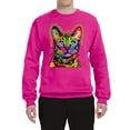 thumbnail image 2 of Cats Are Like Potato Chips Colorful Rainbow Cat Animal Lover Unisex Crewneck Graphic Sweatshirt, Fuschia, 2XL, 2 of 3