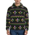 thumbnail image 2 of Bingfone Mardi Gras Fleur De Lis Men'S Drawstring Hoodie Long Sleeve Pocket Sweatshirts-3x-Large, 2 of 9