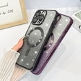 thumbnail image 4 of Case for iPhone 15 Pro Max Case for Women [Compatible with MagSafe] Full Camera Protection Plating Luxury Glitter Bling Soft TPU Shockproof Protective Cover for 15 Pro Max - Black, 4 of 6
