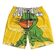 thumbnail image 3 of Uemuo T-Rex Playing Football Pattern Men's Swim Trunks Hawaiian Beach Bathing Suit Swimsuits Beach Quick-Dry Shorts with Pockets-, 3 of 9