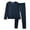 Navy, variant on HBFAGFB Mens Thermal Underwear Set V Neck Thickened Bottoming Shirt Plush Pajama Pants Red Size 2XL