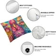 thumbnail image 4 of BANET  Funny Chickens Throw Pillow Covers , Watercolor Rooster Decorative Cushion Cases Rustic Hippy Animal Family Modern Decor for Couch Bed Car Patio Bench Sofa Pillowcase 22x22in, 4 of 5