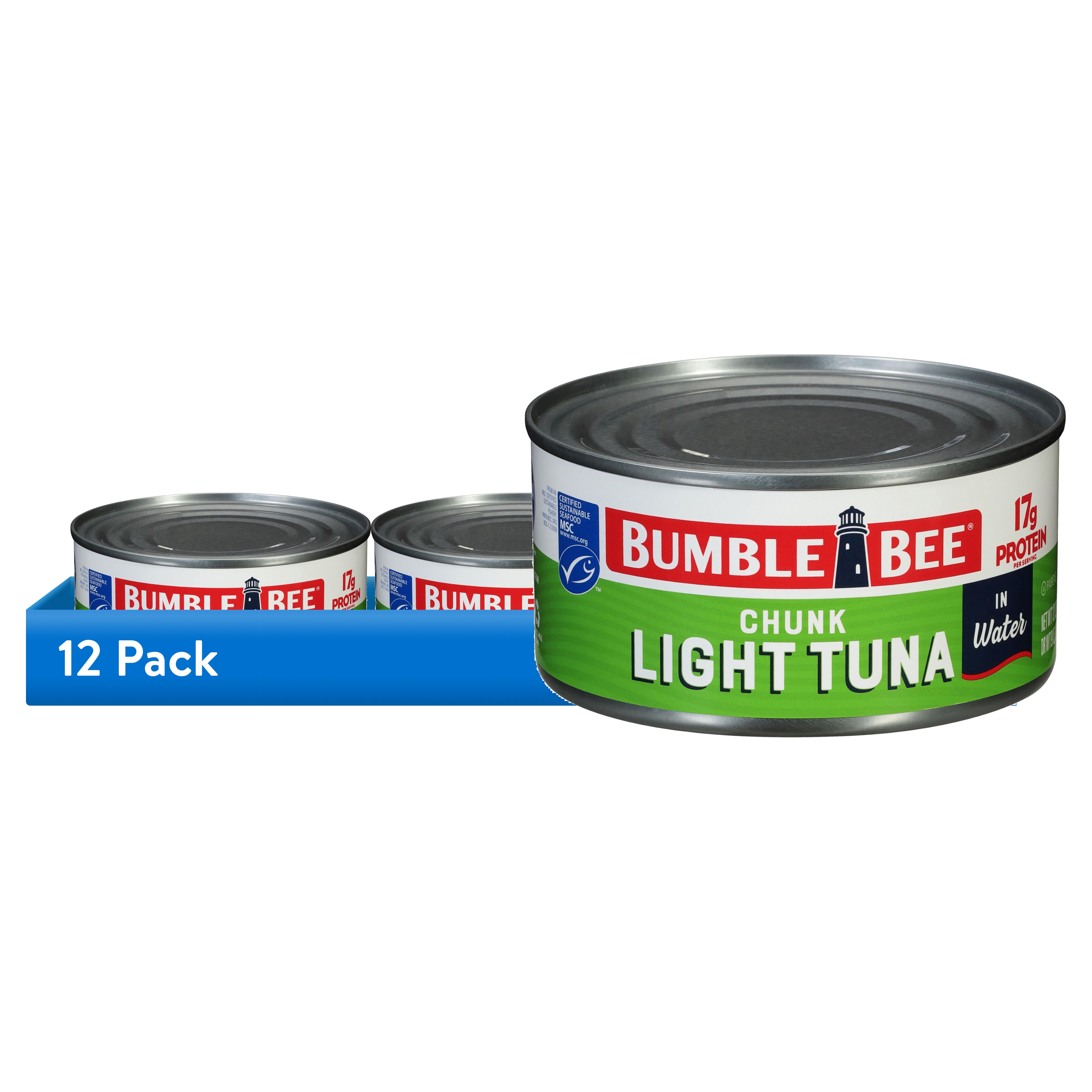 (12 pack) Bumble Bee Chunk Light Tuna in Water, 12 oz can