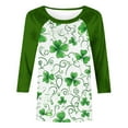 thumbnail image 5 of Aofany St Patricks Day Tops for Women 3/4 Sleeve Crewneck Shamrock Shirts Casual Trendy Festival Holiday Tunic Tee Tops, 5 of 6