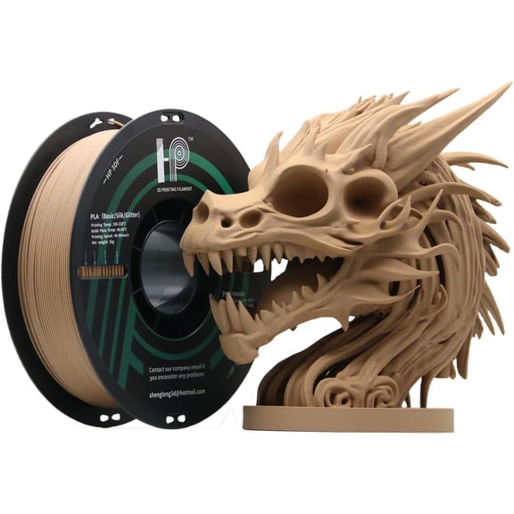 PLA Filament, Wood PLA, 3D Printer Filament, PLA Filament 1.75mm Dimensional Accuracy  /- 0.02mm, 1KG Spool (2.2 lbs), Fit Most FDM Printer (Wood)