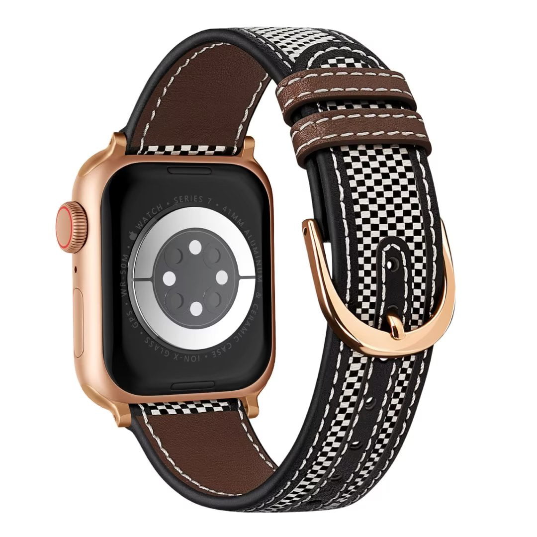 Bevægelig Overtræder skuespillerinde Leather Band Compatible with Apple Watch Bands 38mm 40mm 41mm 42mm 44mm  45mm 49mm, Canva Braided with Soft Genuine Leather Lining Strap Wristband  for iWatch Series 8 7 6 5 4 3 2 1 SE Ultra - Walmart.com