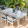 thumbnail image 2 of Coastal Jellyfish Table Cloths for 6 Foot Rectangle Tables, Beach Nautical Ocean Coral Seahorse Vintage Patio Waterproof Elastic Fitted Tablecloths, Washable Rectangular Table Cover for Camping, 2 of 8