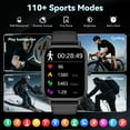 thumbnail image 4 of Mingwear 1.85-Inch Men's and Women's smartwatch fits for Android and iPhone Devices with Fitness Tracker, Pedometer, Answer/Call/120 Sport Modes, IP68 Waterproof Fitness Watch（black）, 4 of 8