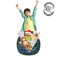 thumbnail image 3 of Pansy Storage Toy Bag Chair, Digitally Generated Demonstration of Petals and Leaves Top View Scene, Stuffed Animal Organizer Washable Bag, Large Size, Ceil Blue Green Emerald, by Ambesonne, 3 of 3