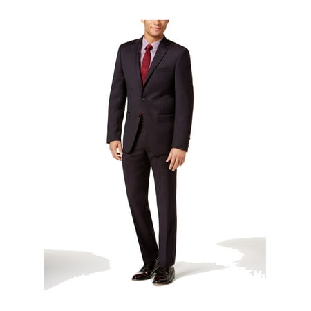 burgandy calvin unfinished klein textured suit button mens