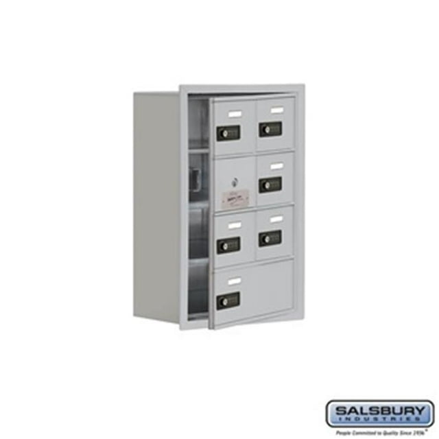 SalsburyIndustries 19148-07ARC Cell Phone Storage Locker With Front Access Panel - 4 Door High Unit, Aluminum