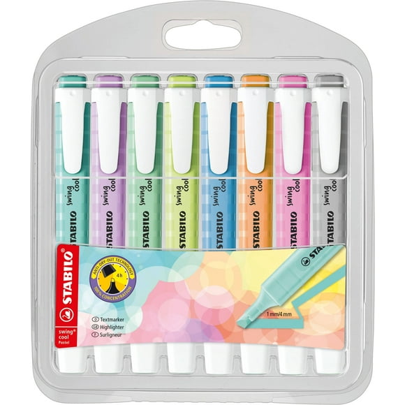 Resaltador STABILO swing cool Pastel Paquete de 8 Colores Surtidos