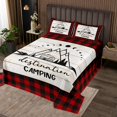 thumbnail image 2 of Erosebridal Happy Camping Coverlet Set Queen, Rustic Camper Bedding Set, Red Plaid decor, 3pcs, 2 of 5