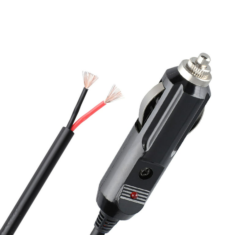 Male Plug Cigarette Lighter Outlet + Eyelet Terminal Spring Power Supply  Cord 12V 18AWG Cable Fused for DC Power 12 24 Volt 