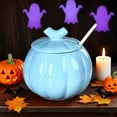 thumbnail image 1 of Todaioua Ceramic Salt Storage Jar, Solid Color Pumpkin Ceramic Sugar Pot with Lid, Sugar Bowl with Spoon, Porcelain Spice Jar, Kitchen Decoration Storage, 1 of 7