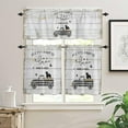 thumbnail image 2 of Kitchen Curtain Valance and Tiers Set 3 Pieces All You Need is Love and Dog Valances for Window Wood Grain Farmhouse Rod Pocket Treatments Curtains Valance Tier Sets for Living Room Bedroom 54x36 Inch, 2 of 6
