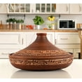 thumbnail image 4 of STPgoods Handmade Red Clay Tajine Pot for Cooking with Lid Tagine Engobe Décor 2.1 Qt (2 L) Tajine Stoneware Cooking Pot, 4 of 8