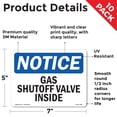 thumbnail image 2 of Gas Shutoff Valve Inside OSHA Notice Vinyl Decal Label 7 Inch x 5 Inch - 10 Pack, 2 of 6