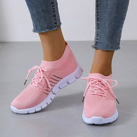 

SQUARE CARMEN Fashion Women Mesh Casual Lace-Up Sport Shoes Runing Breathable Shoes Sneakers Gold 39