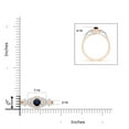 thumbnail image 4 of ANGARA Natural Vintage Inspired Sapphire & Diamond Ring with 'X' Motif in 14K Rose & White Gold for Women (Size-4mm) | September Birthstone, Anniversary Jewelry Gift for Women | Natural Sapphire Ring, 4 of 8
