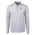 thumbnail image 2 of Men's Cutter & Buck  Gray/White Texas State Bobcats Big & Tall Virtue Eco Pique Micro Stripe Recycled Quarter-Zip, 2 of 3