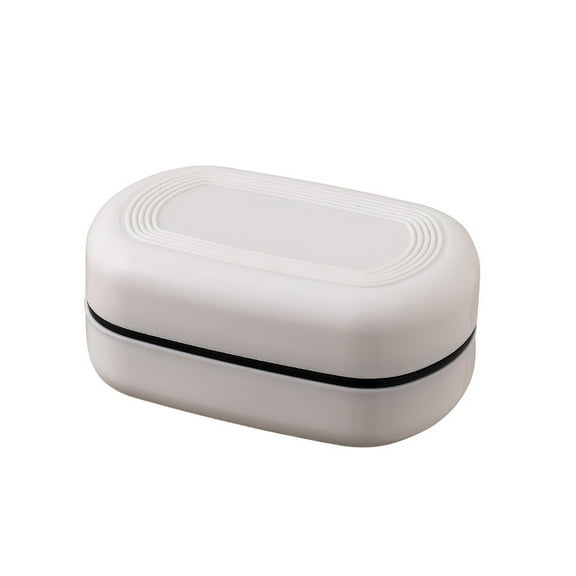 Soap Storage Box with Lid Soap Dish Bathroom Shower Soap Sponge Tray Bathroom Outdoor (white，small)