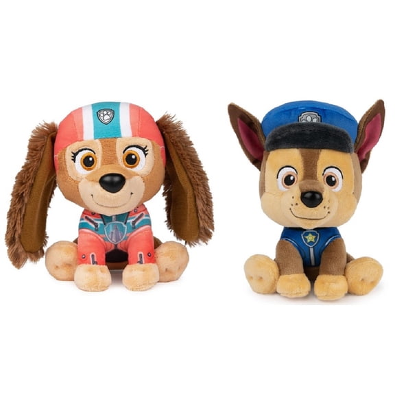 Paw Patrol 6 inch Embroidered Plush Bundle of 2, Chase and Liberty