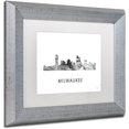thumbnail image 2 of Trademark Fine Art 'Milwaukee Wisconsin Skyline WB-BW' Canvas Art by Marlene Watson, White Matte, Silver Frame, 2 of 4