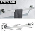 thumbnail image 2 of 5-Piece Bathroom Hardware Accessories Set 23.6 inch Towel Bar Towel Rack Sets Modern Towel Ring Kit Stainless Steel Wall Mounted (Brushed Nickel), 2 of 14