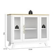 thumbnail image 2 of FOLDLIFE 36" Modern Sideboard Buffet Cabinet with Fluted Glass Door, Stylish 2-Tier Storage Accent Cabinet, Perfect as a White Coffee Bar for Kitchen, Dining, or Living Room, 2 of 7