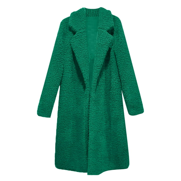 Aayomet Long Coats For Women Woman Within Women s Plus Size Long Hooded Berber Coat Green L Walmart