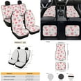 thumbnail image 4 of Yuyamidu Blue Pink Strawberry Car Seat Covers Full Set 15 PCS Car Floor Mats Auto Steering Wheel Cover Seat Belt Covers Handbrake Cover Coasters, 4 of 6