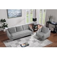 thumbnail image 1 of 2-Piece 3Piece Sectional Sofa Sets Velvet Fabric Upholstered Armchair and 3-Seat Loveseat Couch, Modern Style Couch for Living Room Furniture (1+3 Seat), 1 of 8