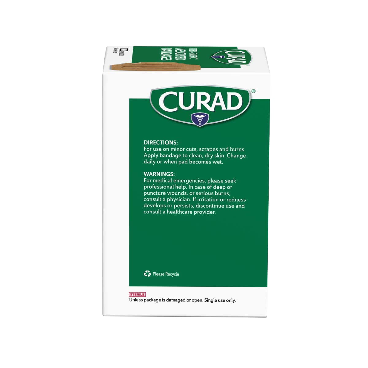 Curad Flex-Fabric Adhesive Bandages, Assorted - 100 Ea, 6 Pack