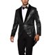 thumbnail image 4 of Tuxedo de lentejuelas brillante INSPIRE CHIC para chaqueta de solapa de hombre para fiestas de boda M Negro, 4 of 5