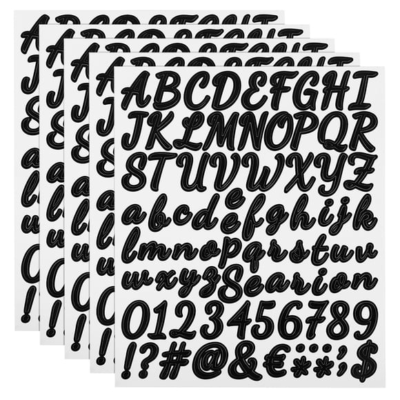 Uxcell Letter Number Stickers Kit, Self Adhesive Vinyl Cursive Alphabet Decals for Mailbox Sign Black