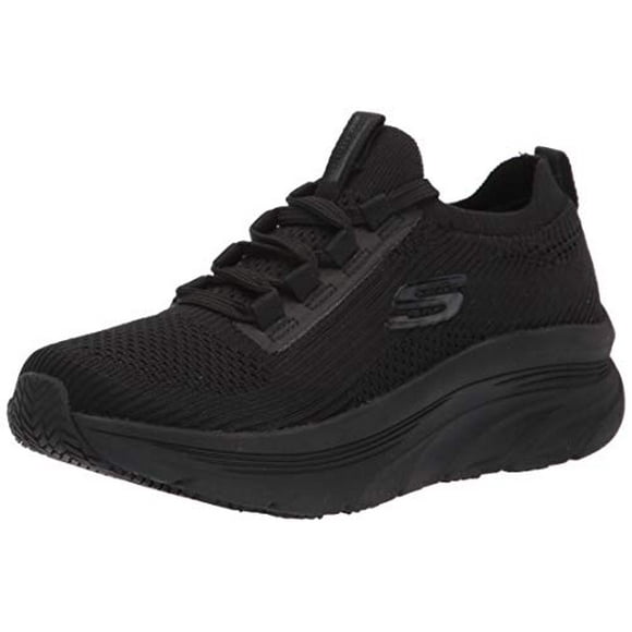 Skechers Women's Slip on Athletic Styling D'Lux Walker SR Health Care Professional Shoe, Black, 7