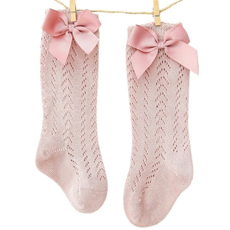 

Farrubbyine8 Newborn Baby Girls Boys Stockings Lace Bowknot Long Warm Socks