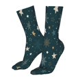 thumbnail image 5 of Bingfone Christmas Snowflake Prirnt Women's Men's Fun Pattern and Solid Crew Socks-1 Pair Pack-Cool & Classic Novelty Design Gifts, 5 of 7