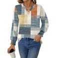 thumbnail image 4 of UVN Womens Fall Blouses Long Sleeve V neck Shirts Dressy Casual Smocked Cuffs Tunic Tops, 4 of 8