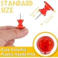 thumbnail image 2 of 100 piezas de chinchetas gigantes grandes de 1 pulgada, chinchetas estándar con punta de acero y cabeza de plástico para tablero de corcho (rojo, amarillo, azul, verde, Tr, 2 of 5