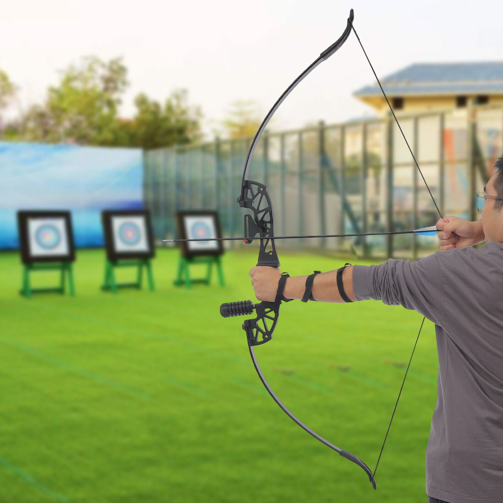 Miumaeov 40LBS Recurve Bow Kit Takedown Recurve Bow Set Arrow Kit Right-handed Bow