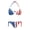 American Flag Print, variant on Cute Panda Heart Print Plus Size Quick Drying Ladies Two Piece Bikini Set Halter Tie Side Swimwear Bathing Suit for Women