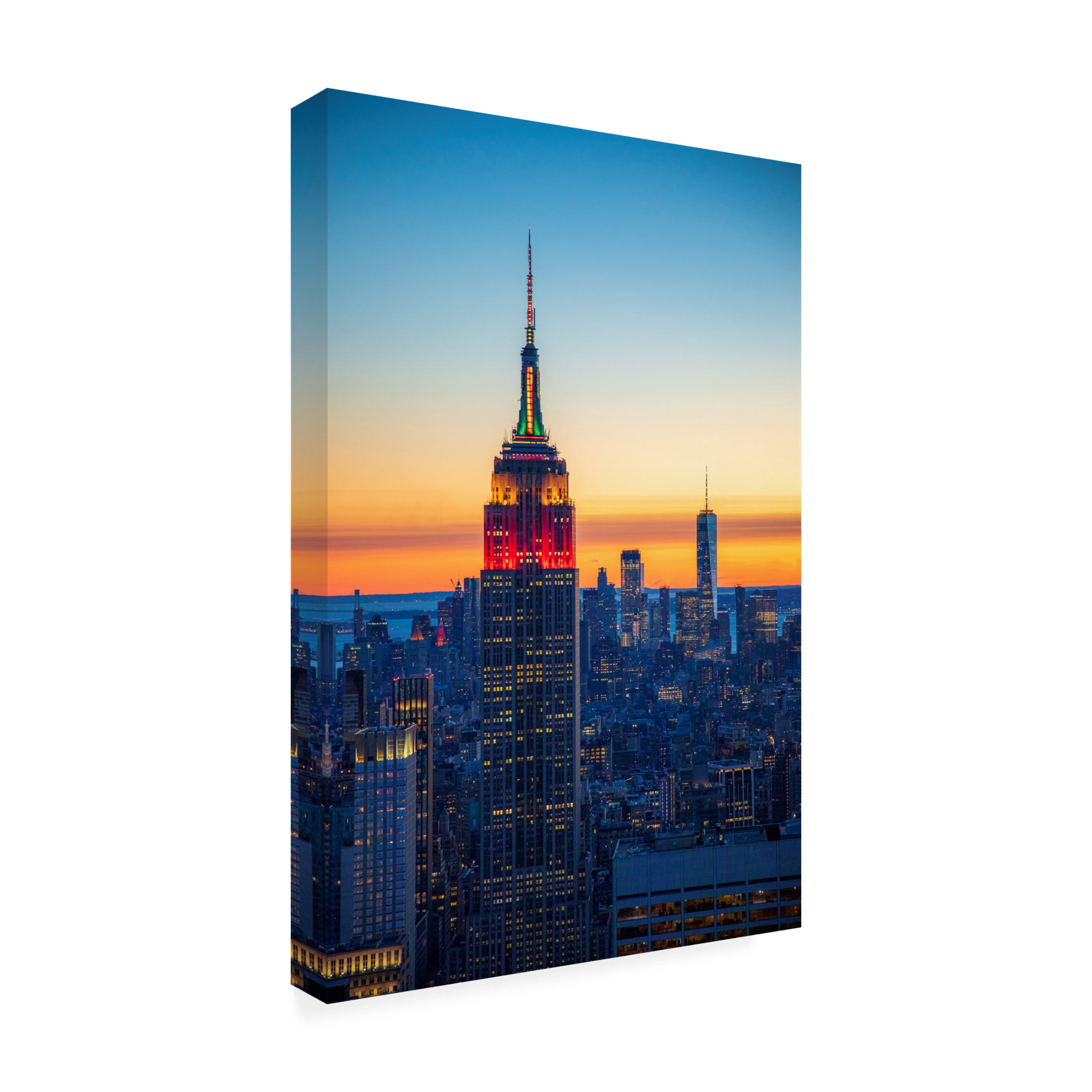 Canvas Wall Art - Danny Gao 'Blue Manhattan' Wall Art for Living Room, Bedroom, or Office Décor by Trademark Fine Art - 22 x 32 Inches