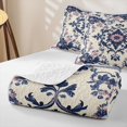 thumbnail image 4 of Erosebridal Retro Mandala Quilt Full, Baroque Damask Full Bedspread Sets, White Navy Pink 3 Pieces, 1 Coverlet and 2 Pillowcases, 4 of 7