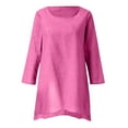 thumbnail image 3 of adviicd Pink T Shirt Womens Tops Casual V Neck Long Sleeve Criss Cross T-Shirt Summer Blouse Female T-Shirt, 3 of 5