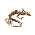 thumbnail image 4 of Figura de dragón de metal, estatua pequeña de dragón, arte mítico chino único, artesanía de té bronce, 4 of 9