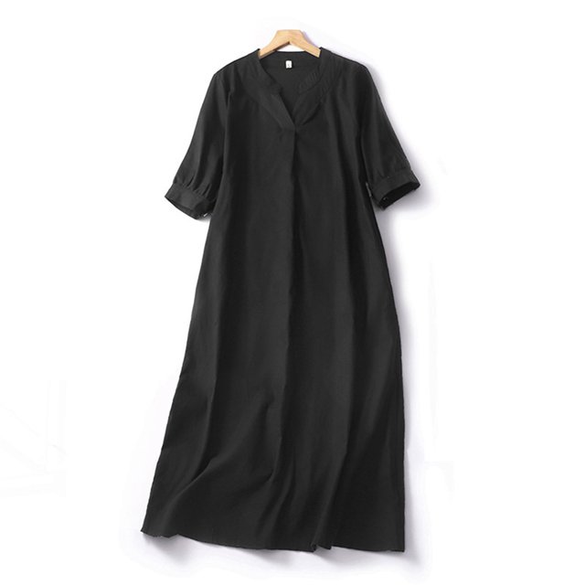 Pisexur Robe à Manches Courtes à Col Rond pour Femme, Décontractée, Couleur, Col en V, Coupe Ample, Blouse pour Femme