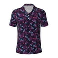 thumbnail image 2 of Daiia Purple Butterfly Pattern Men’s Polo Shirts,Solid Deck Shirt,Classic Fit, Breathable Cotton Polo for Casual and Sport Wear-XX-Large, 2 of 7